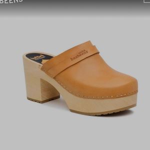Swedish Hasbeens Louise Slip On Classic Clog Heel 37 NWOT.